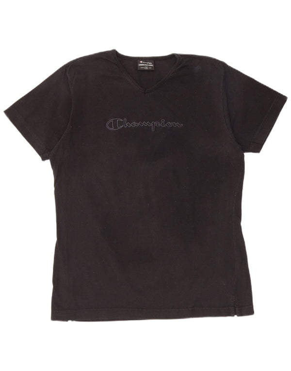 CHAMPION Camiseta gráfica para mujer Top UK 14 Medium Black Cotton