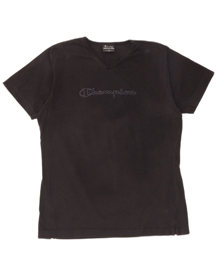 CHAMPION Camiseta gráfica para mujer Top UK 14 Medium Black Cotton