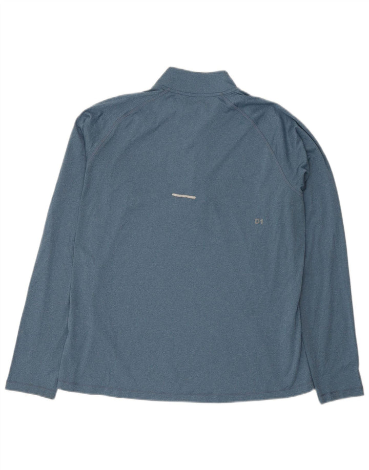 Asics - Chándal con cremallera y cuello para hombre, talla grande, poliéster azul