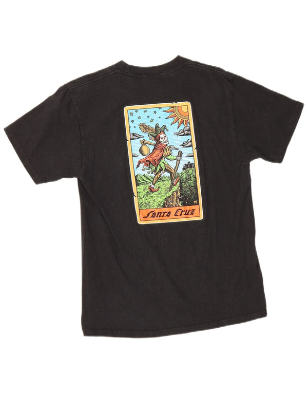 Santa Cruz - Camiseta gráfica para hombre, talla pequeña, algodón negro