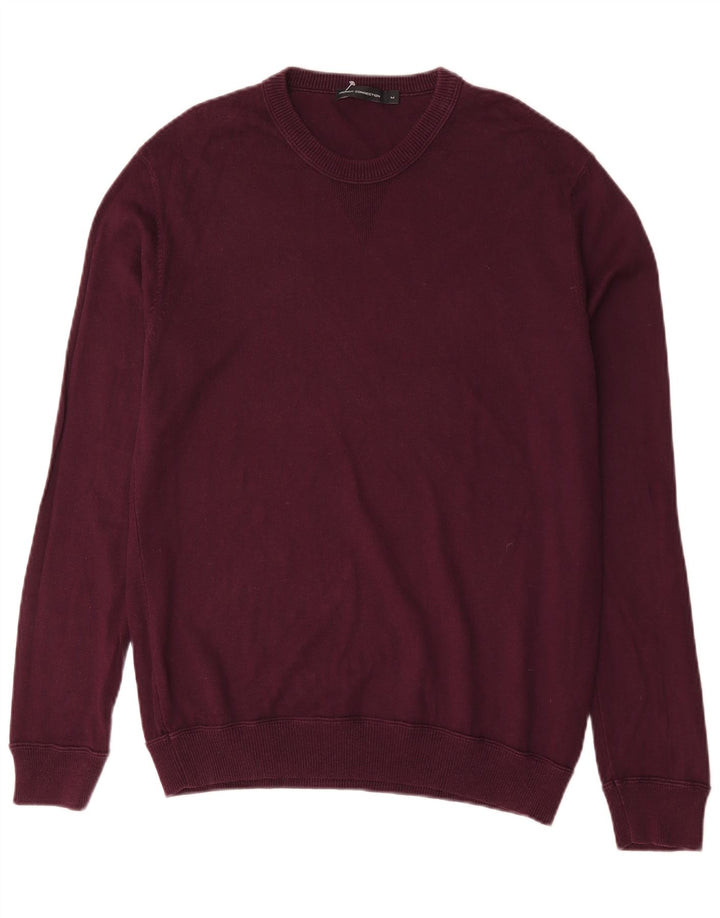 French Connection Jersey De Cuello Redondo Para Hombre De Algodón Burdeos Medio