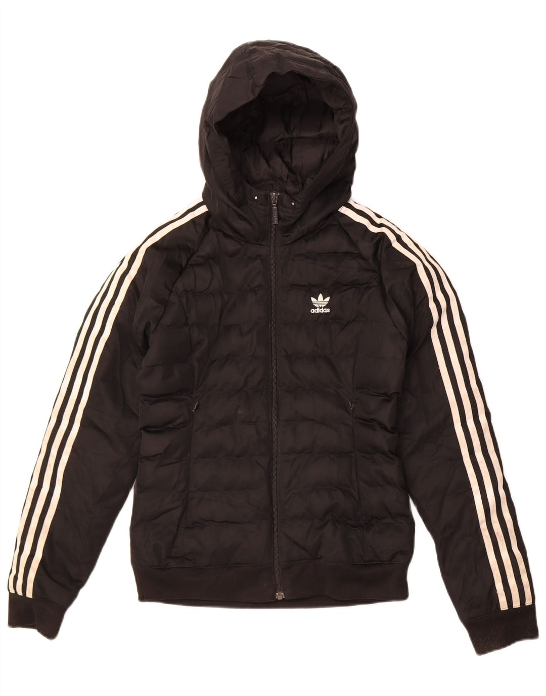 Adidas Chaqueta acolchada con capucha para mujer UK 6 XS Poliéster negro