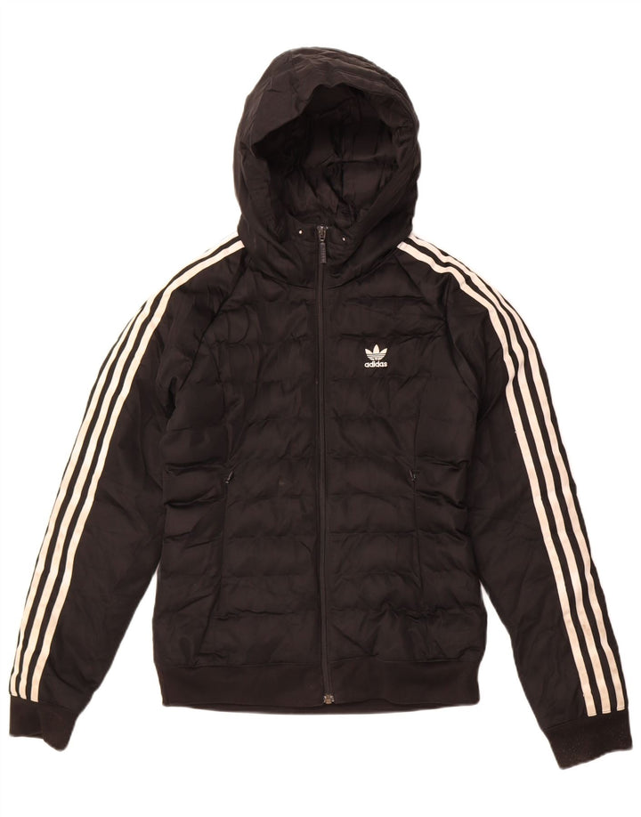 Adidas Chaqueta acolchada con capucha para mujer UK 6 XS Poliéster negro
