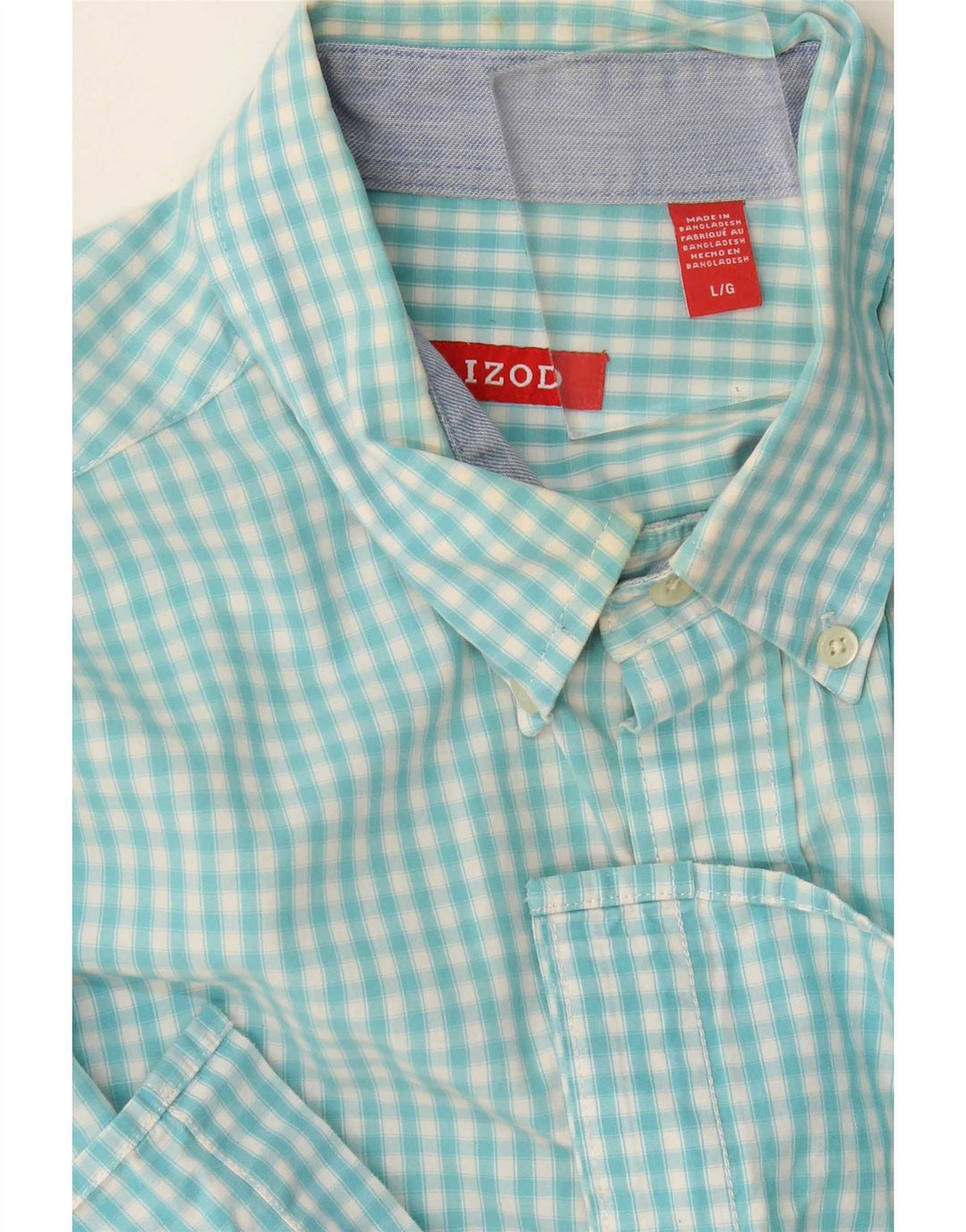 Camisa Izod Hombre Vichy Azul Grande