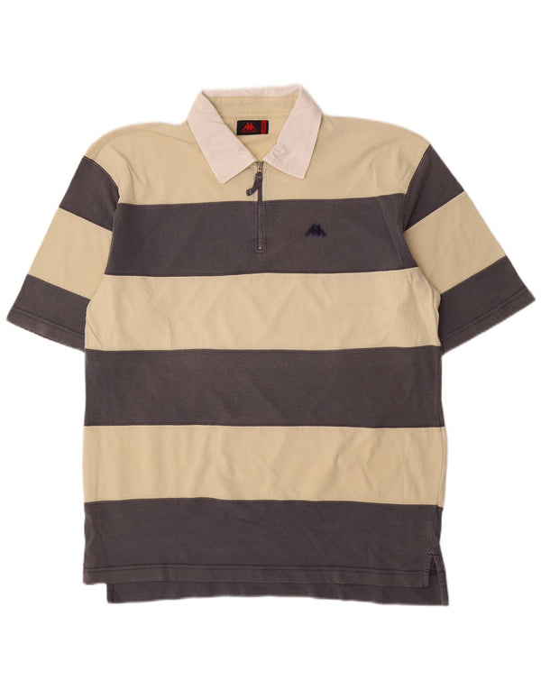 Polo Kappa Hombre De Algodón A Rayas Beige Grande