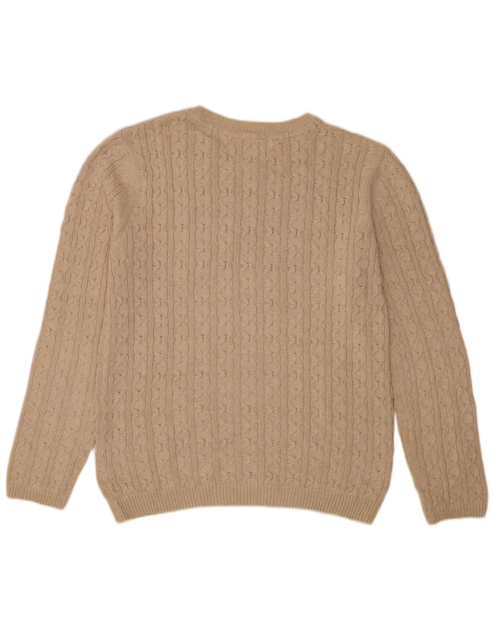 Tommy Hilfiger Jersey con cuello redondo para hombre, talla grande, color beige, clásico