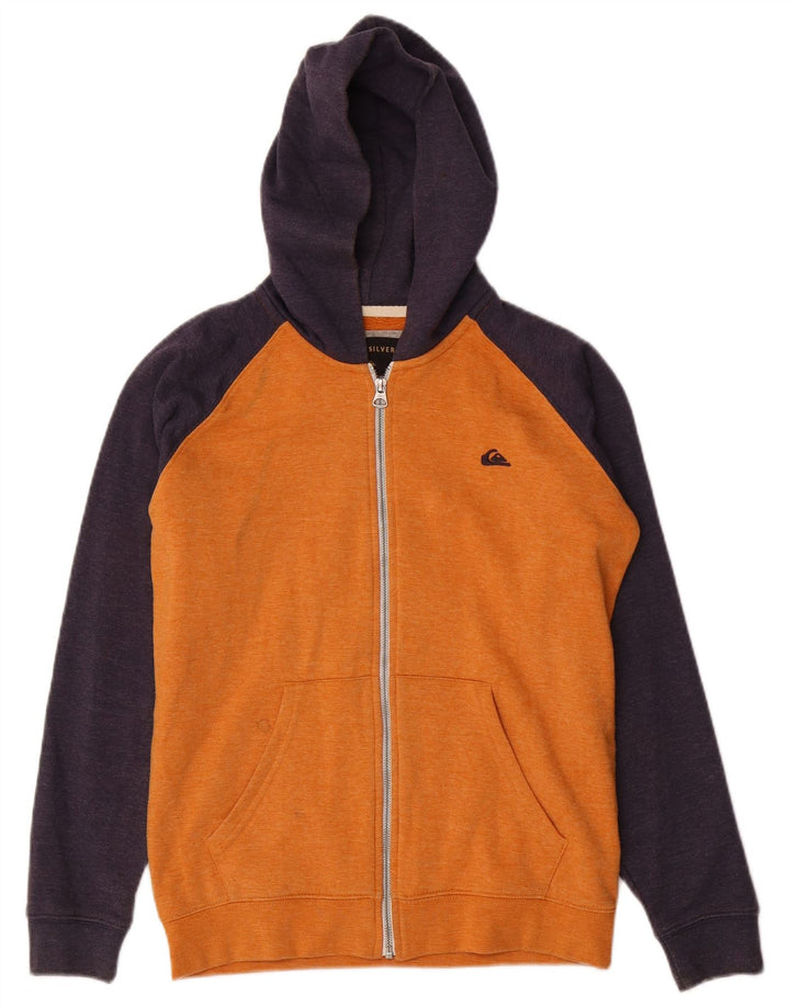 QUIKSILVER Suéter con capucha y cremallera para mujer UK 40 Grande Naranja Colorblock Algodón