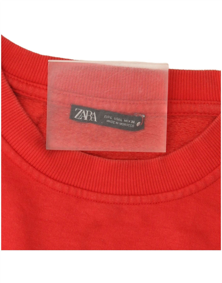 Zara Mujer Sudadera Jumper UK 46 Large Rojo