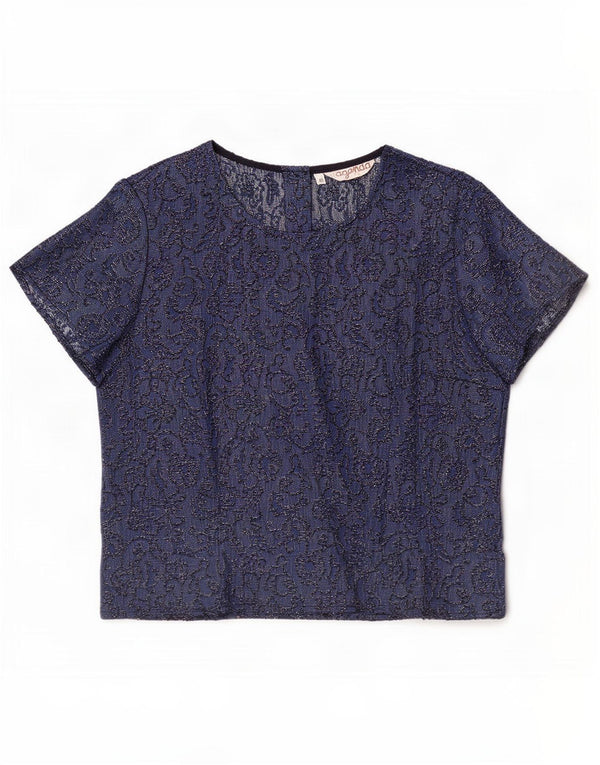 Top blusa para mujer Agenda IT 46 Large Acetato floral azul marino