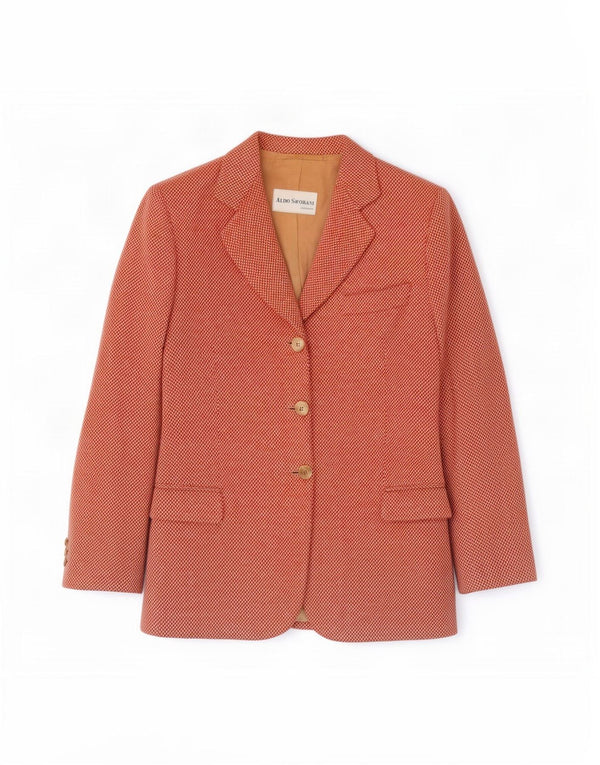 Aldo Savorani Chaqueta tipo blazer de 3 botones para mujer Reino Unido 12 Espiga rosa mediana