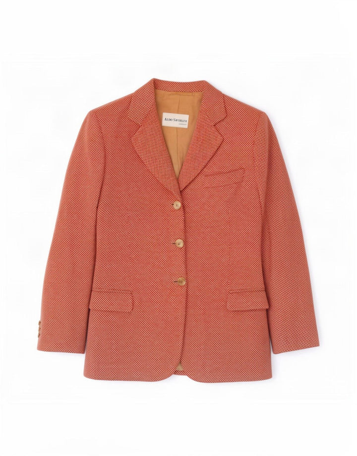 Aldo Savorani Chaqueta tipo blazer de 3 botones para mujer Reino Unido 12 Espiga rosa mediana