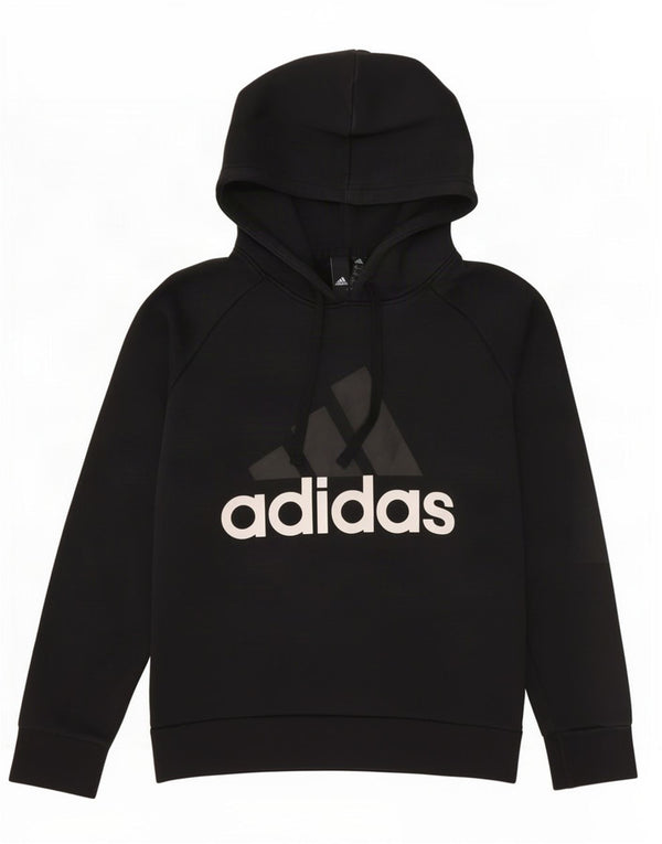 Adidas Sudadera con capucha gráfica para mujer Reino Unido 12/14 Mediano Negro Algodón