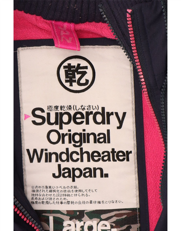 SUPERDRY Chaqueta cortavientos Windcheater para mujer UK 46 Large Azul marino