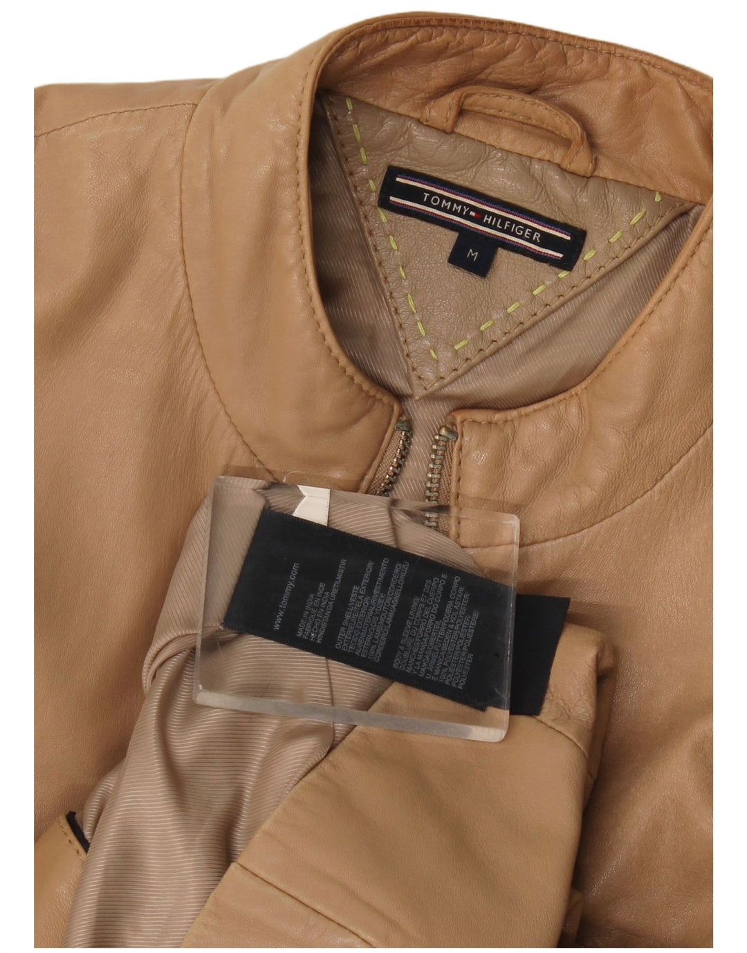 Tommy Hilfiger Chaqueta de cuero para mujer UK 44 Cuero marrón medio