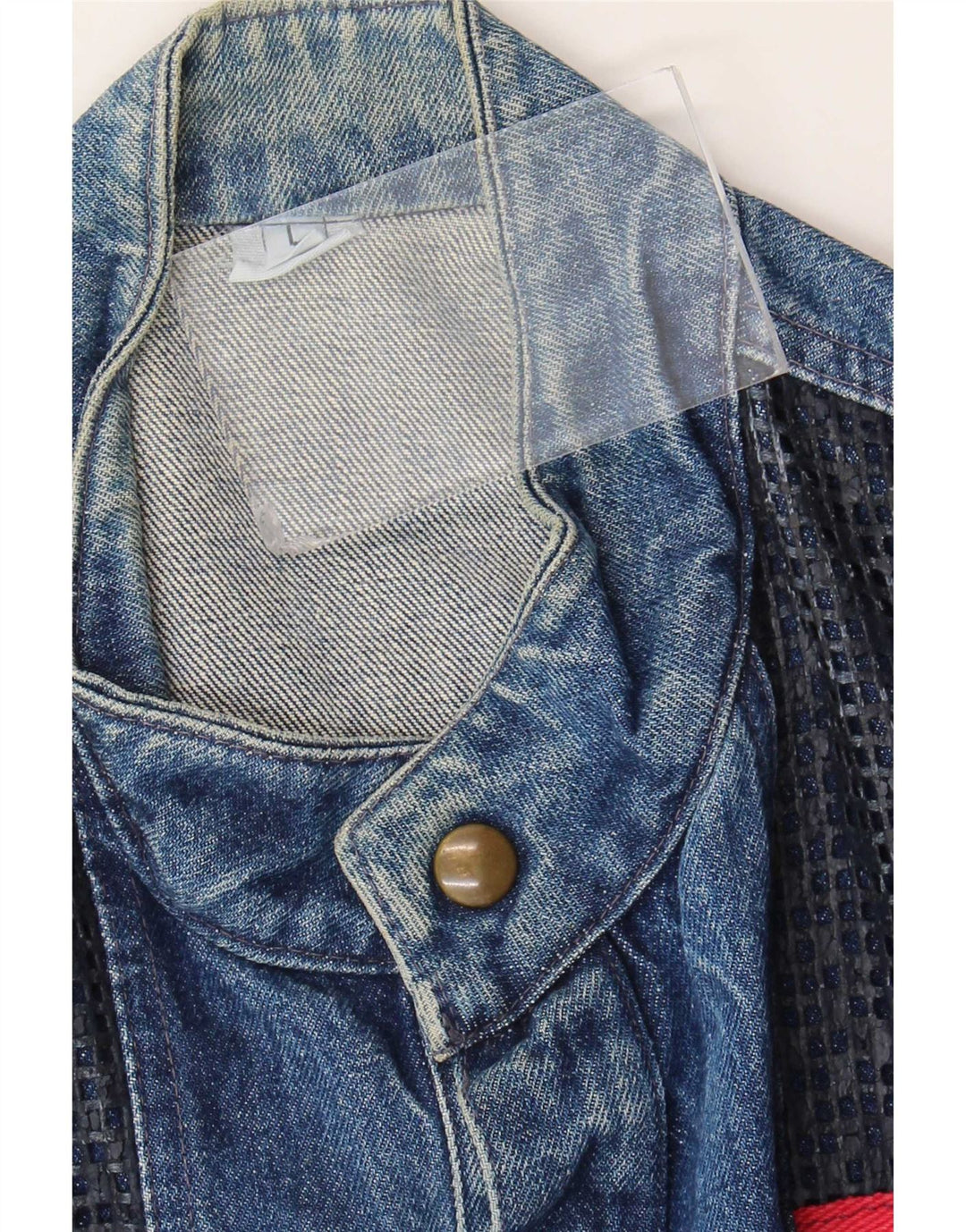 Vintage hombres chaqueta de mezclilla Reino Unido 40 azul grande