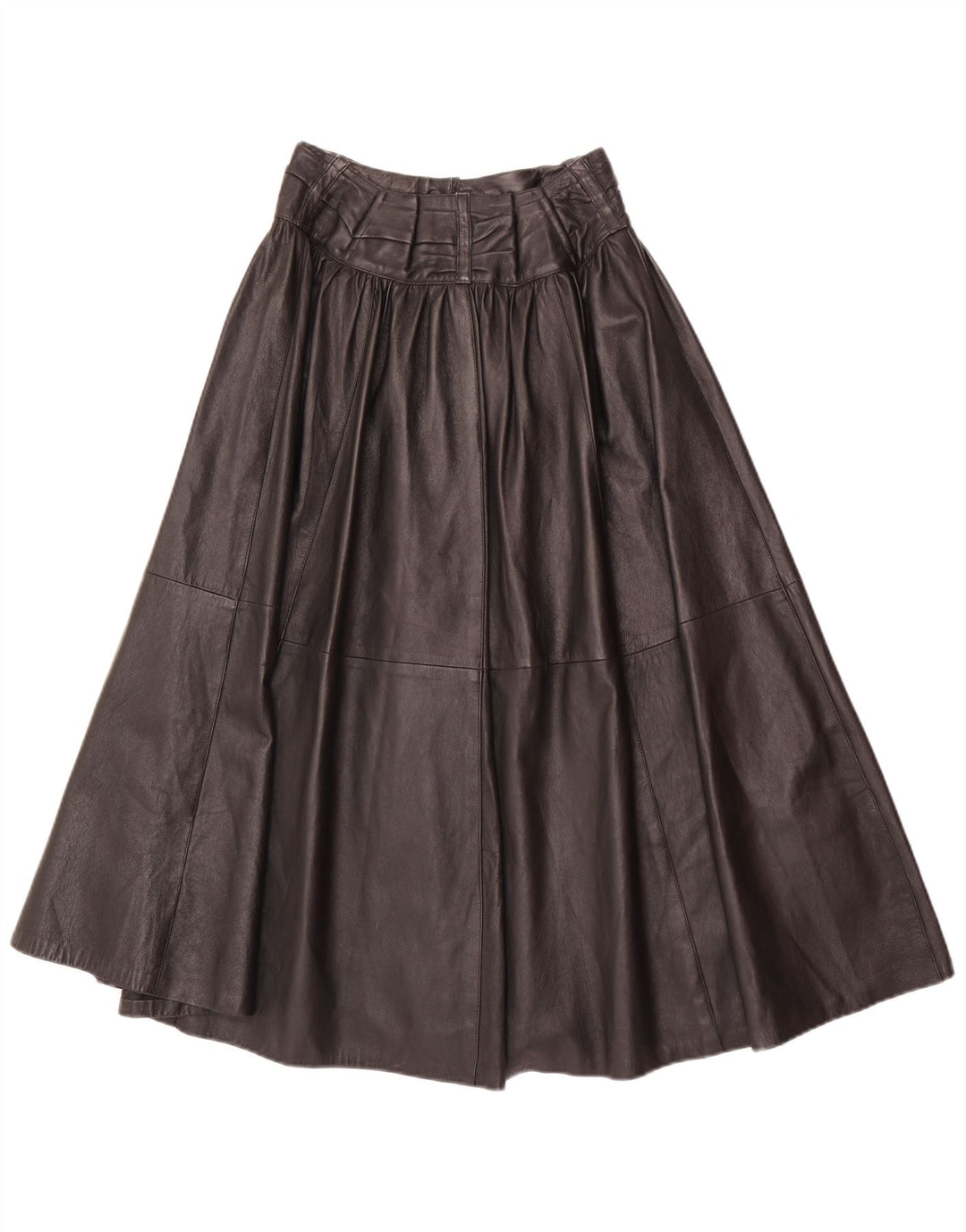 Avedon Falda acampanada de cuero de cintura alta para mujer W24 Small Black