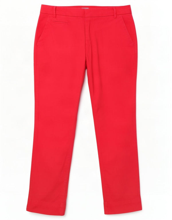 Patagonia Mujer Slim Chino Pantalones US 0 XS W28 L26 Algodón Rojo