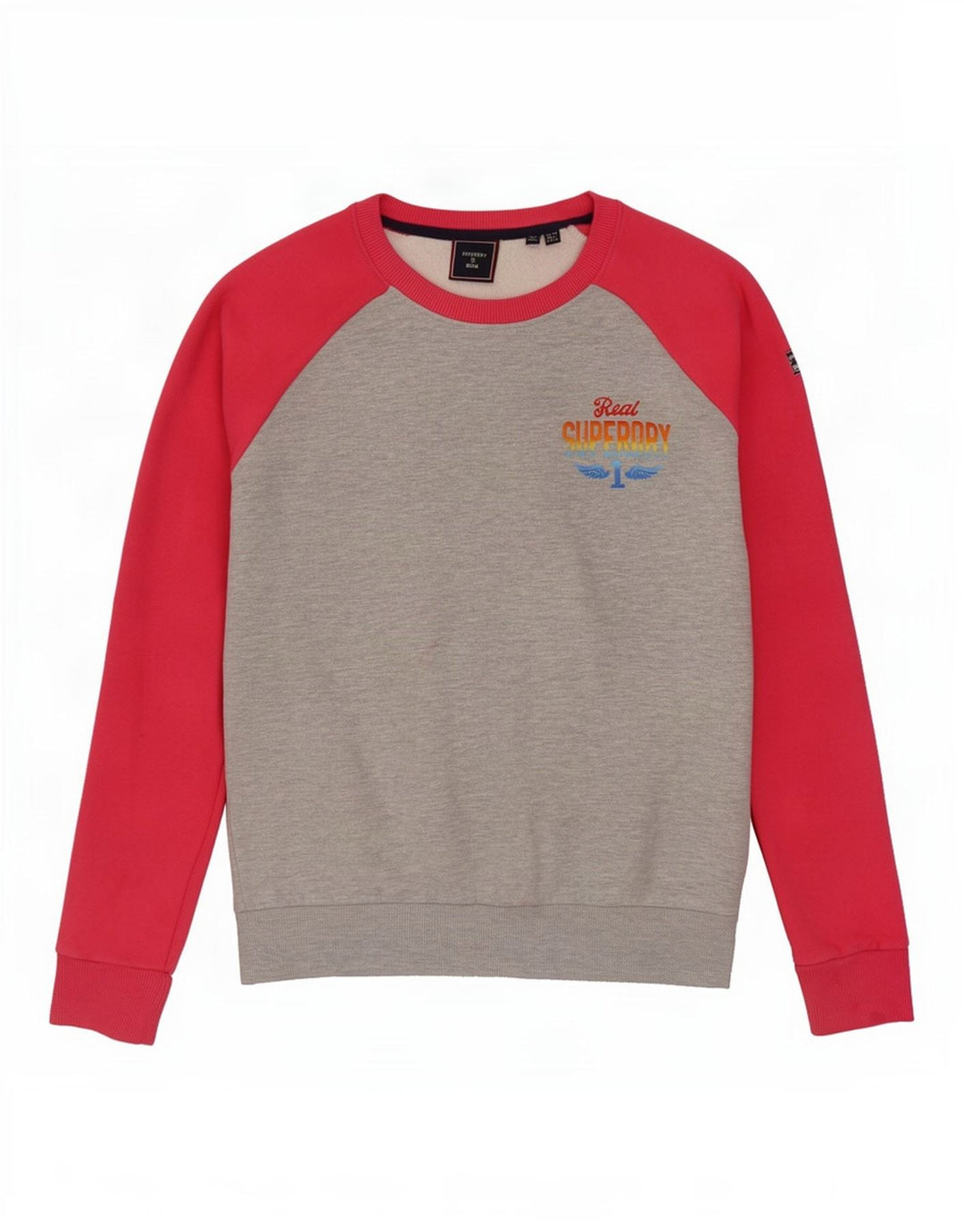 Superdry Sudadera extragrande para mujer, talla 40, color gris pequeño