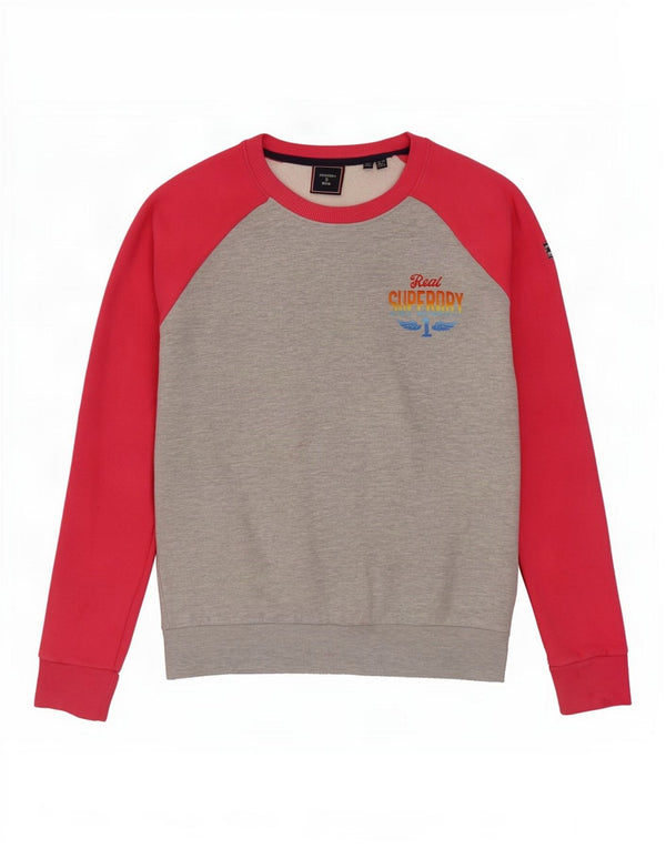 Superdry Sudadera extragrande para mujer, talla 40, color gris pequeño