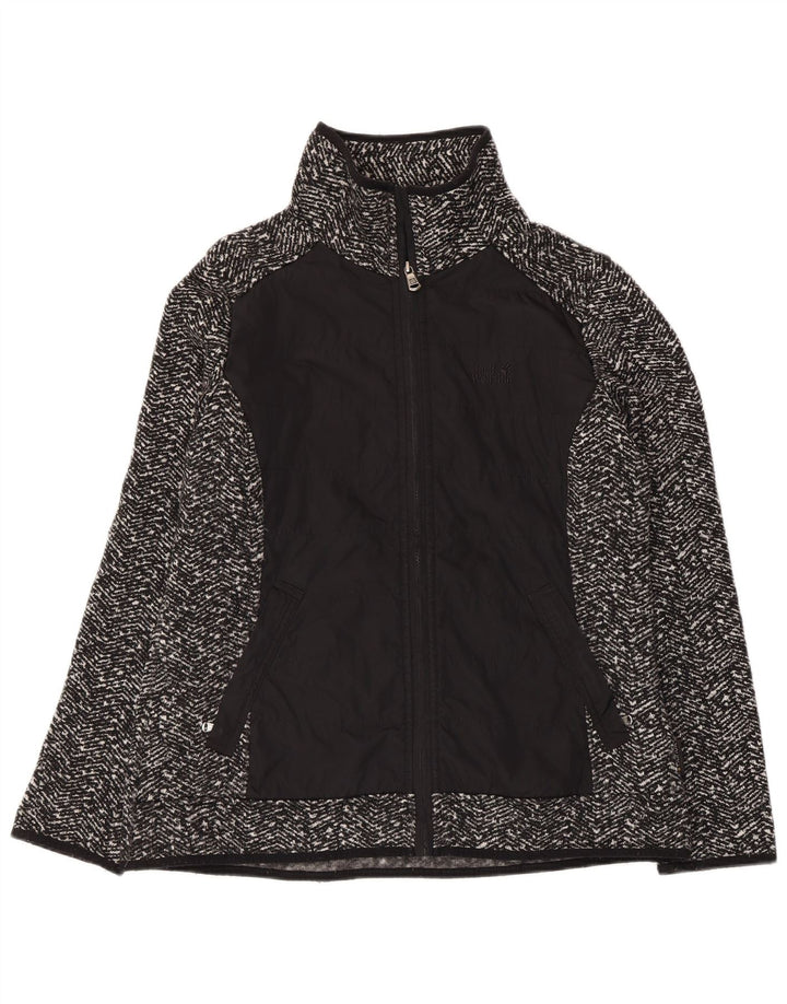 JACK WOLFSKIN Chaqueta de chándal para mujer UK 40/16 Large Black Herringbone