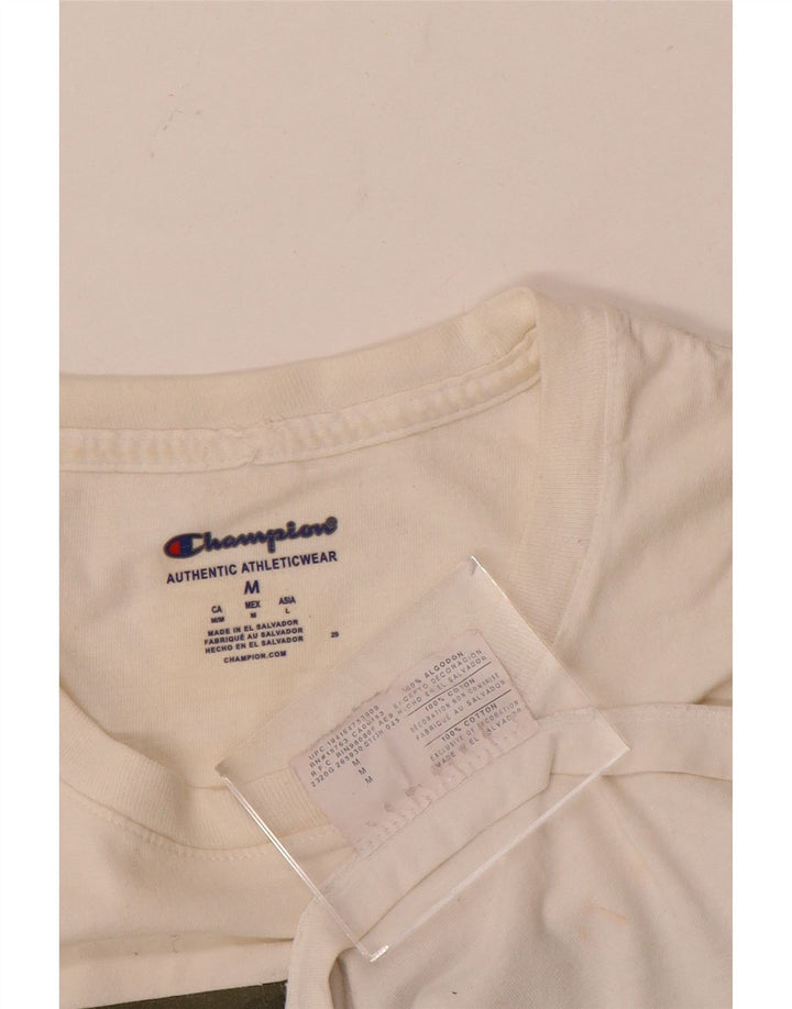 Champion Camiseta gráfica para hombre Top Medium White Cotton