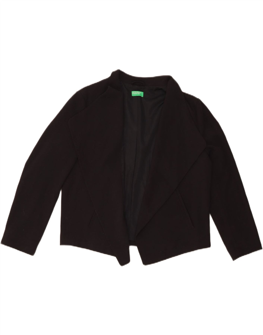 BENETTON Chaqueta Bolero para Mujer UK 46 Grande Poliéster Negro