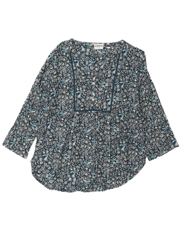 Blusa de manga 3/4 para mujer de Fat Face UK 46 Grande Algodón floral azul marino