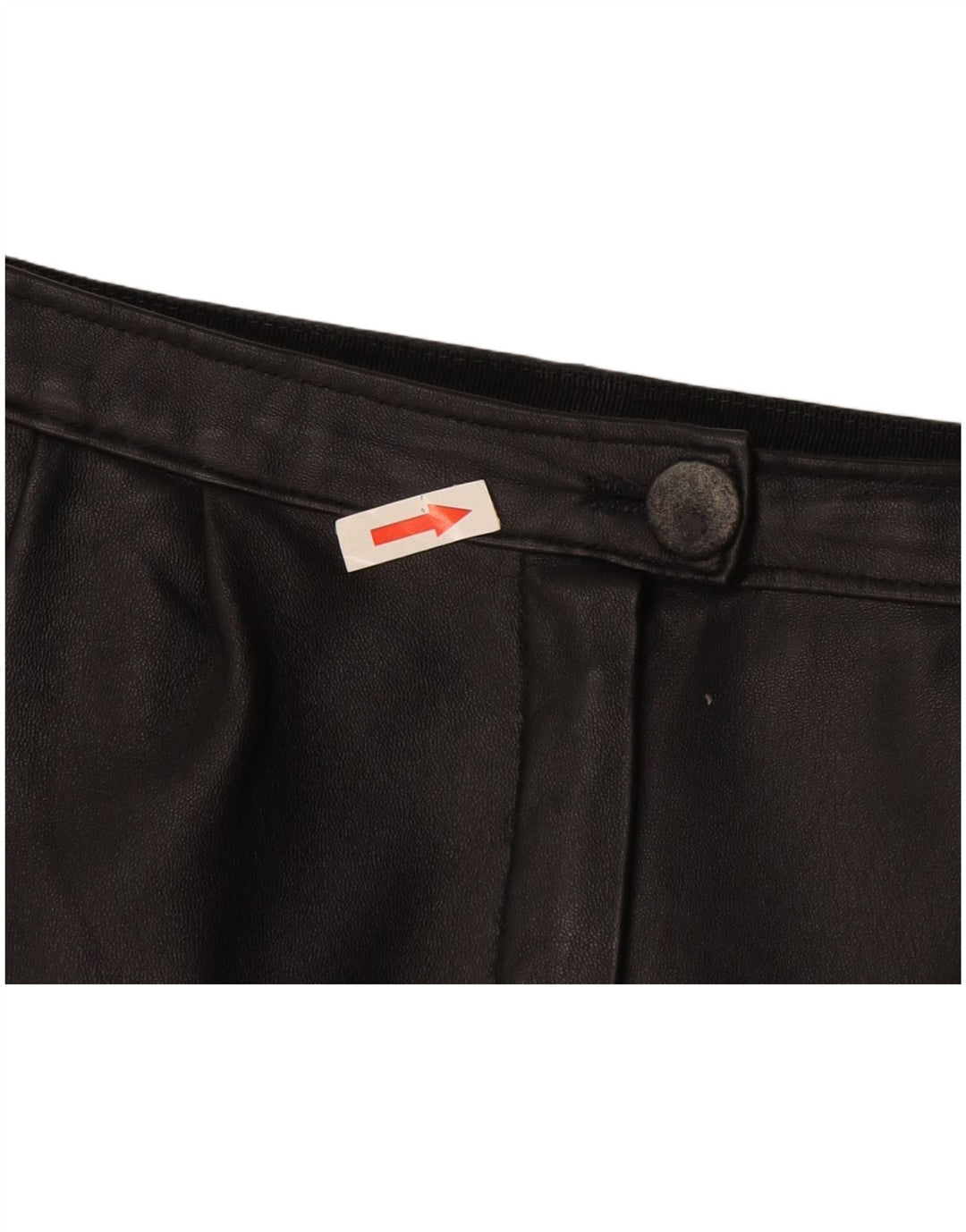 Falda de cuero vintage para mujer W28 Negro medio