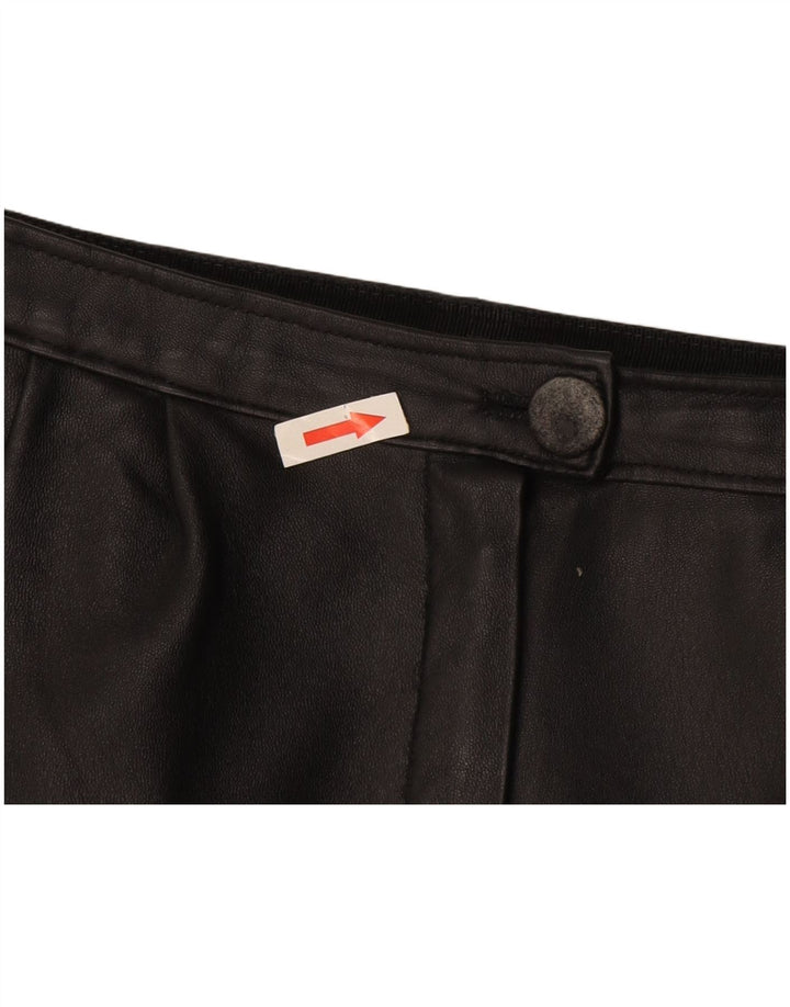 Falda de cuero vintage para mujer W28 Negro medio