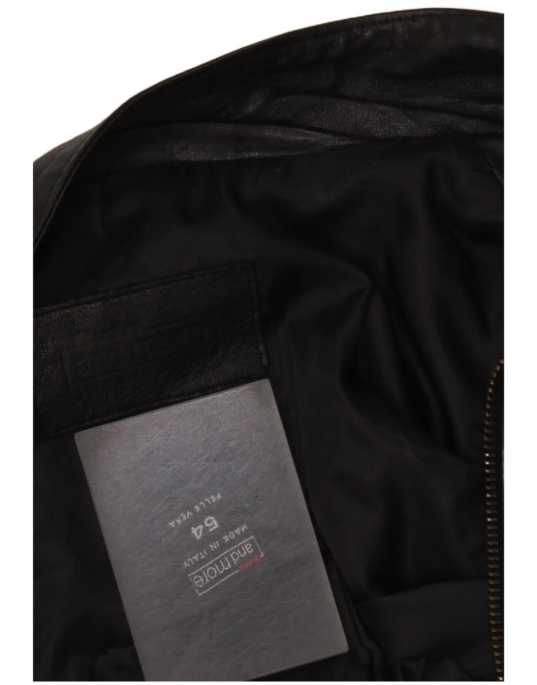 Chaqueta de cuero vintage para hombre IT 54 2XL cuero negro