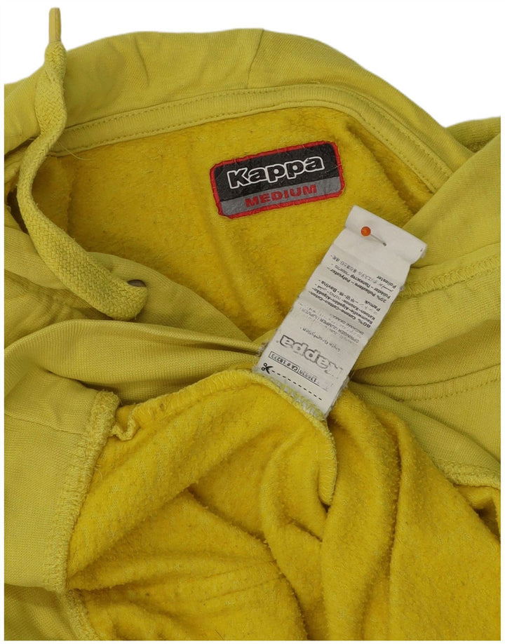 KAPPA Hombre Sudadera Con Capucha Gráfica Jersey De Algodón Amarillo Medio
