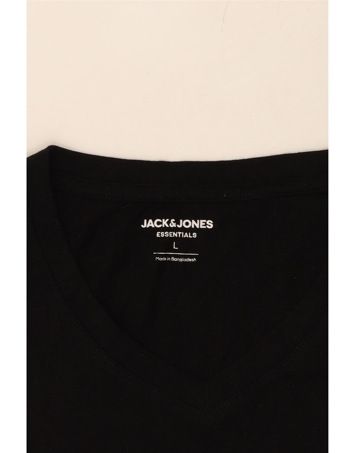 JACK & JONES Mens T-Shirt Top Large Black Cotton Vintage Jack & Jones and Second-Hand Jack & Jones from Messina Hembry 