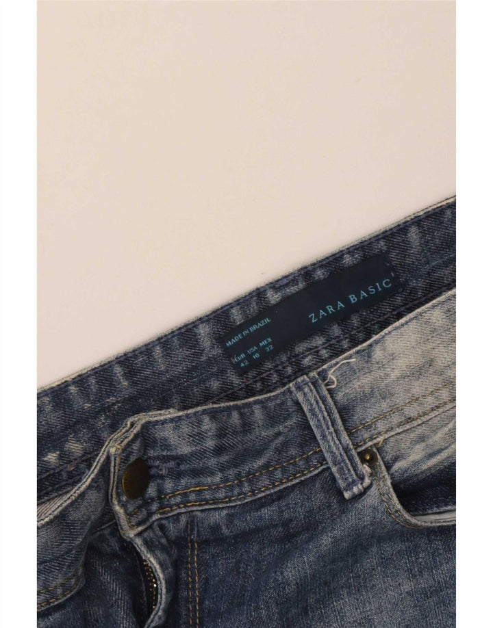 Zara Jeans ajustados desgastados para mujer EU 42 Large W32 L30 Azul