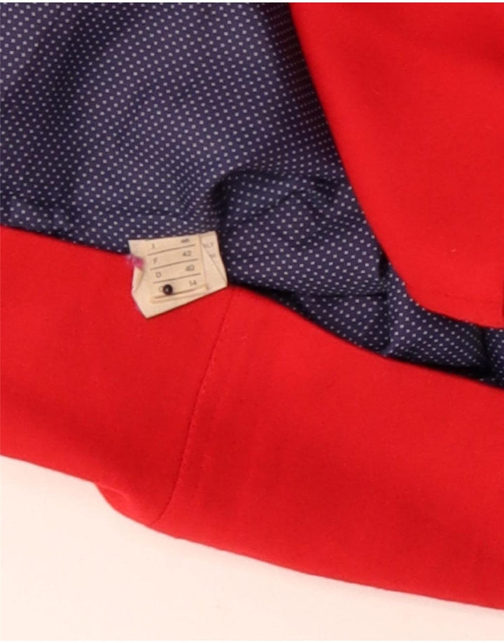 Vintage mujer doble pecho Blazer chaqueta Reino Unido 14 medio rojo lana retro