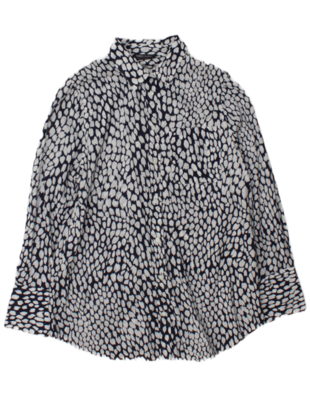 Marks & Spencer Camisa para Mujer UK 44 Grande Algodón con Manchas Blancas