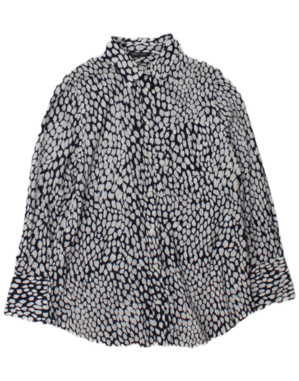 Marks & Spencer Camisa para Mujer UK 44 Grande Algodón con Manchas Blancas