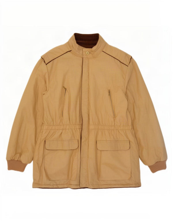 Vintage mujer reversible pana cortavientos abrigo IT 52 XL algodón beige