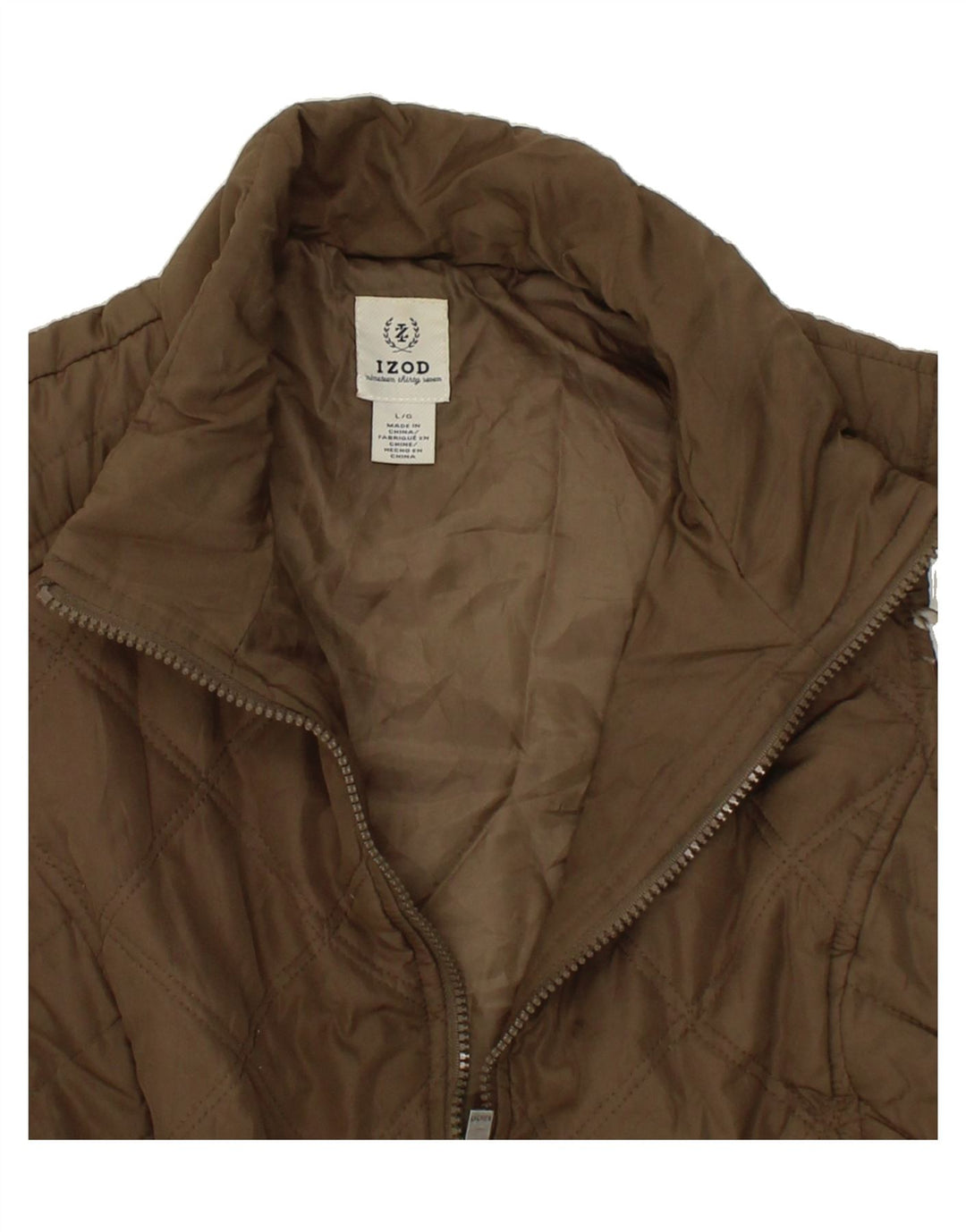 IZOD Womens Padded Gilet UK 16 Large Brown Polyester Vintage Izod and Second-Hand Izod from Messina Hembry 