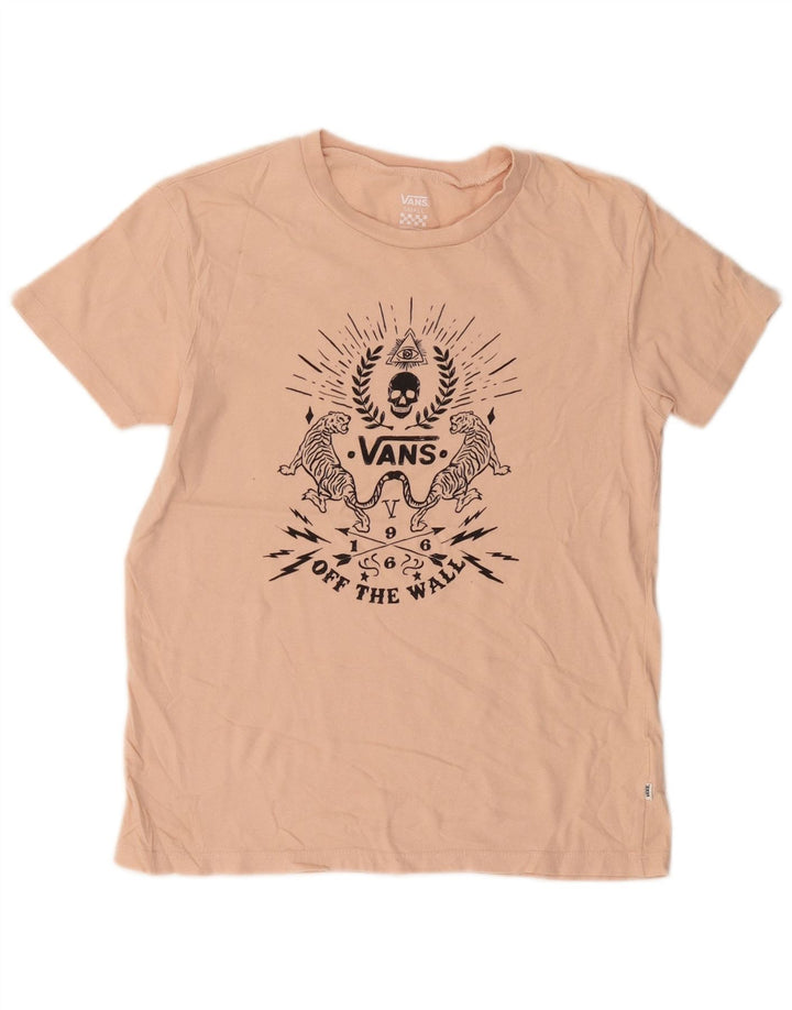 VANS Camiseta gráfica para mujer Top UK 10 Small Pink Cotton