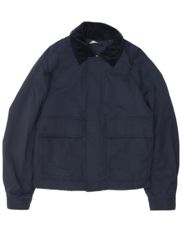 Zara Mens Bomber Jacket UK 36 Small Azul Marino Colorblock Poliéster