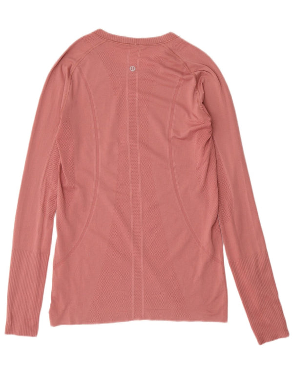 Lululemon Mujer Top Manga Larga UK 42 Medio Rosa