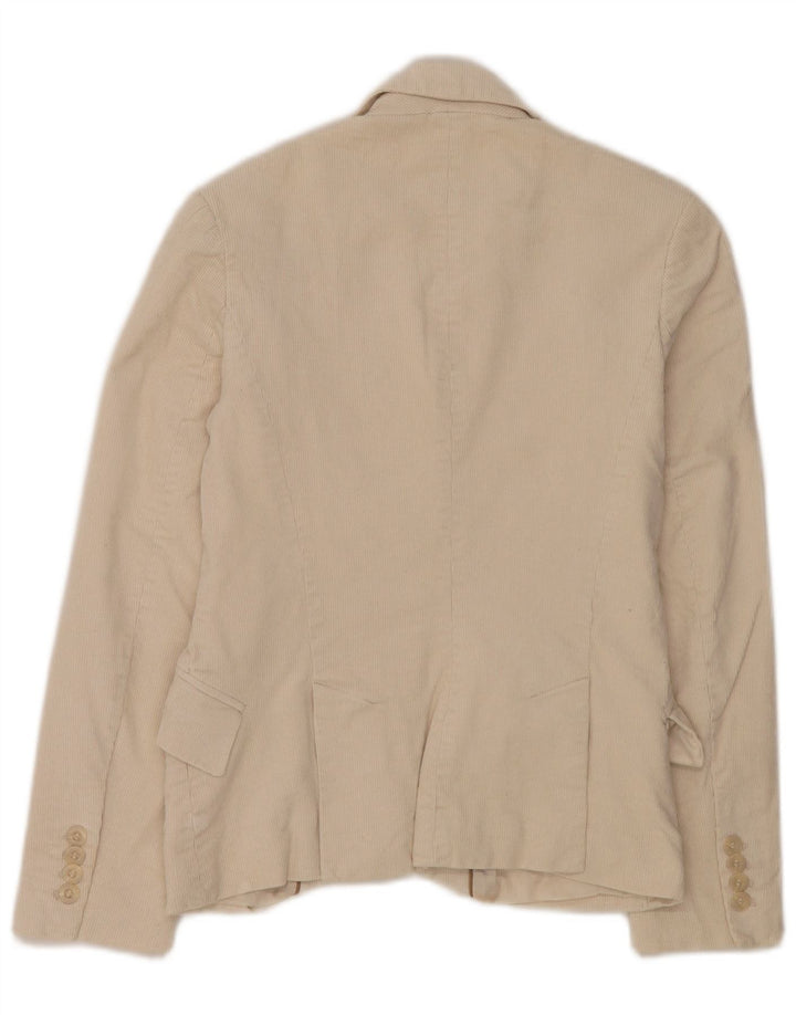 Zara Mujer Chaqueta Blazer De Pana De 2 Botones EU 36 XS Algodón Blanco Roto