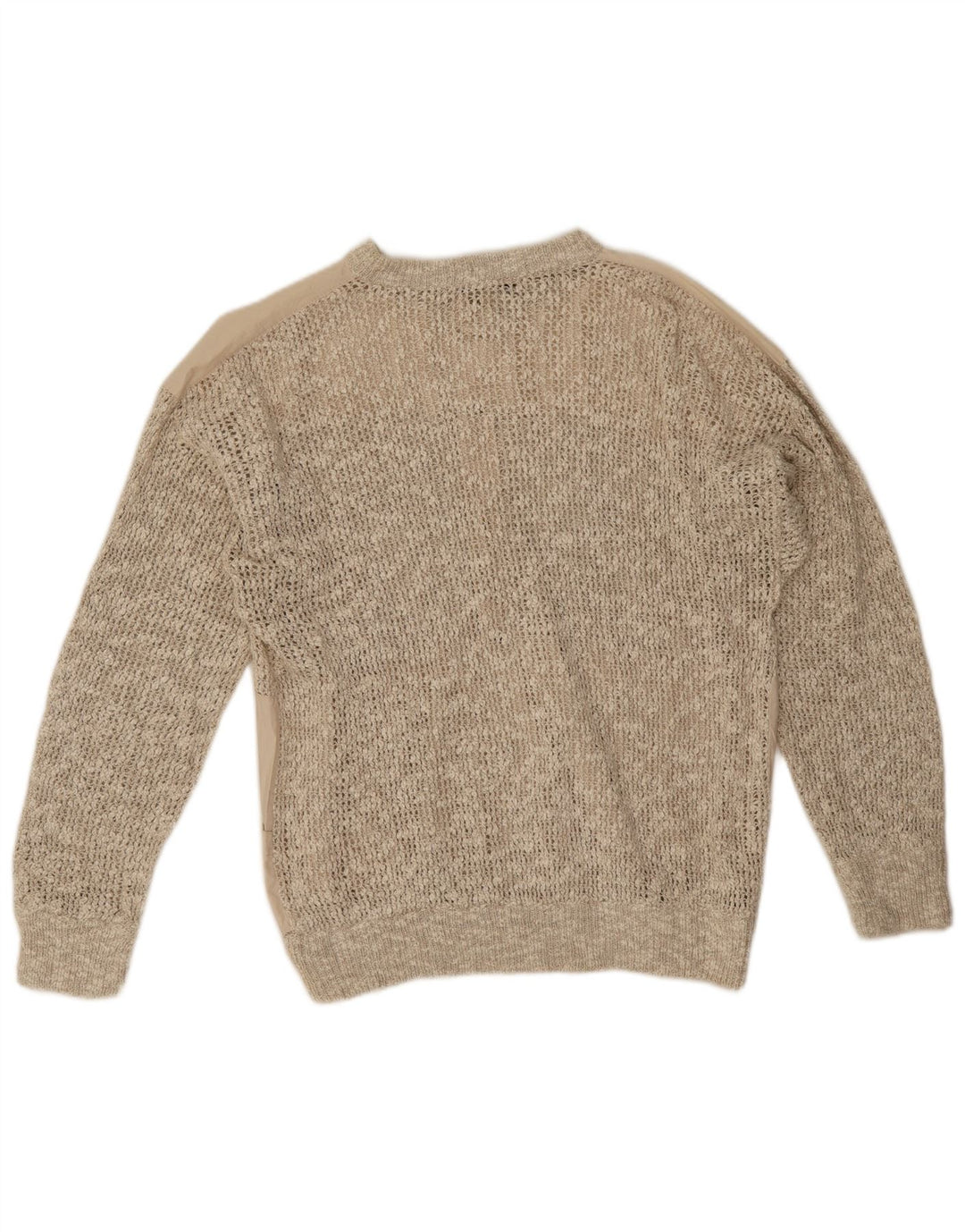 Vintage hombres Cardigan suéter medio beige algodón