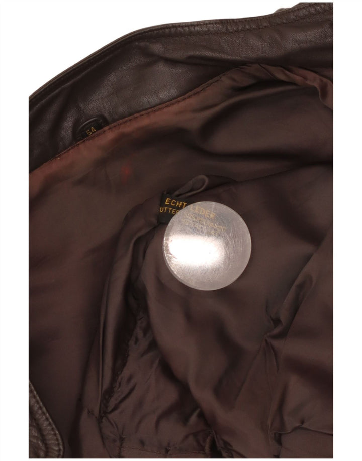 Vintage hombres bombardero chaqueta de cuero EU 54 2XL cuero marrón