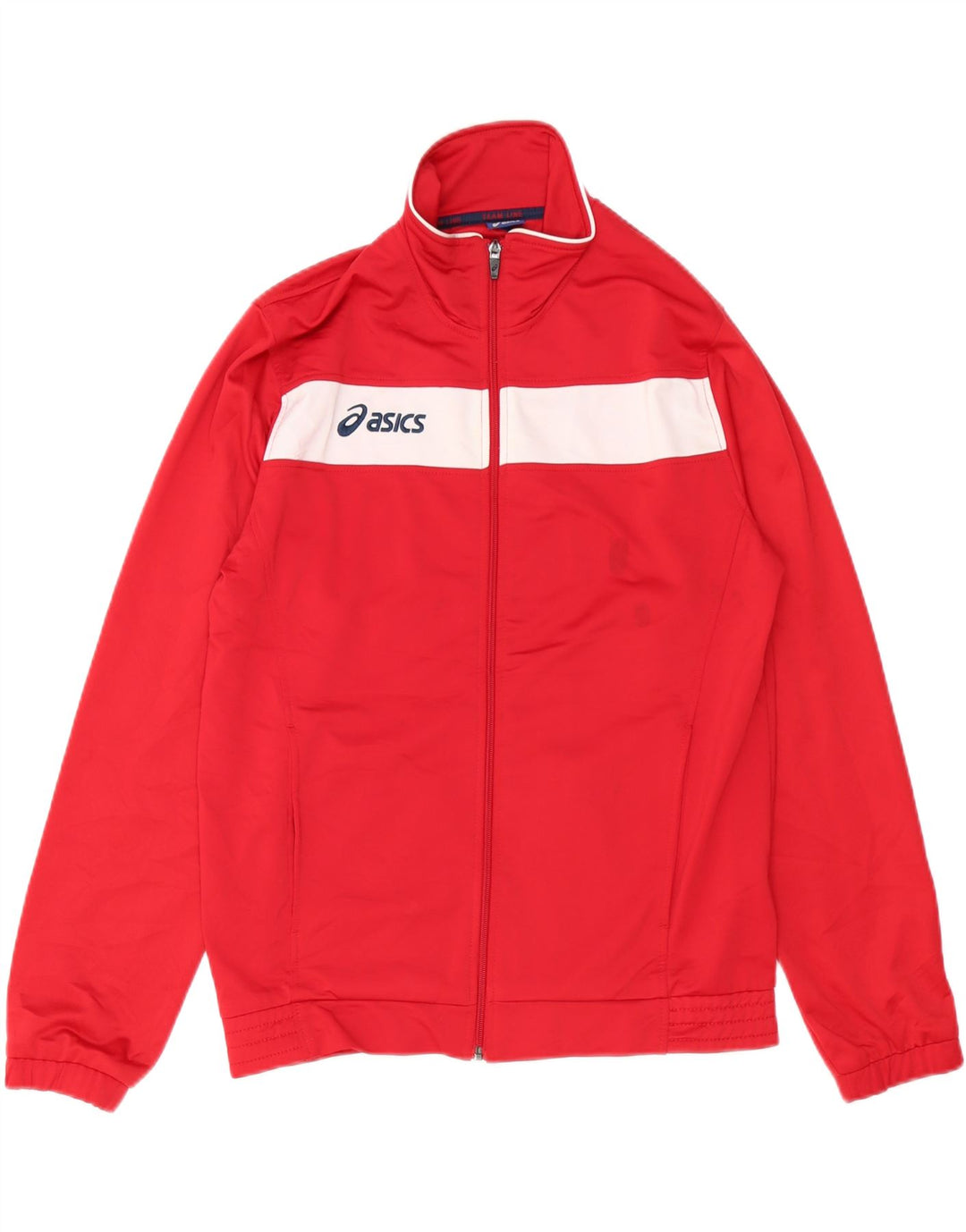 ASICS Hombre Chándal Top Chaqueta Medio Rojo Colorblock Poliéster