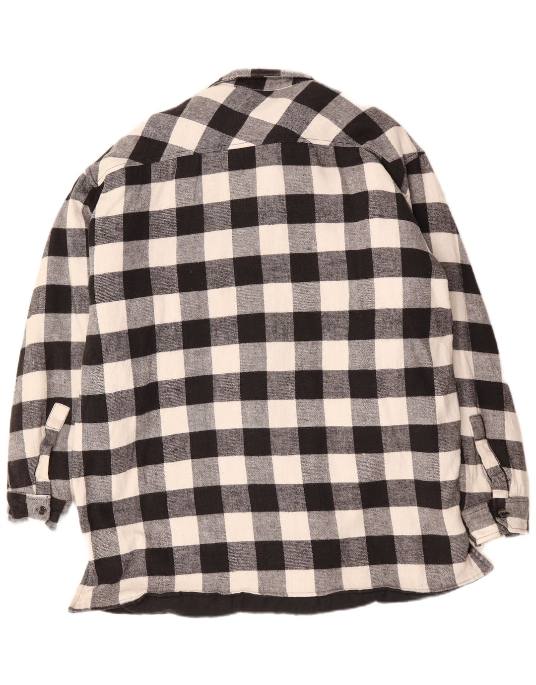 VINTAGE Camisa de franela para hombre 3XL Algodón a cuadros negro