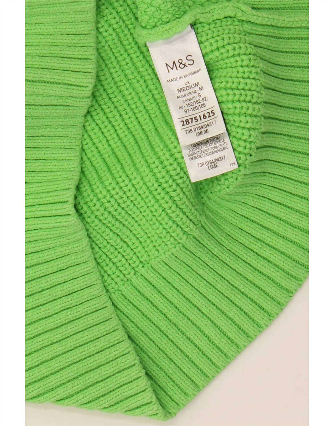 Marks & Spencer Suéter Corto con Cuello Redondo para Mujer UK 44 Verde Medio