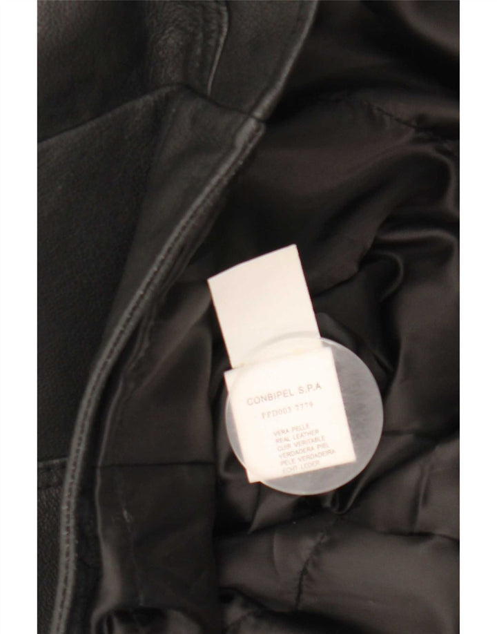 Conbipel Chaqueta De Cuero Mujer IT 46 Grande Cuero Negro