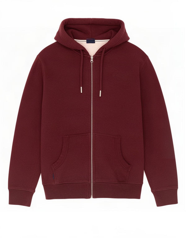 Superdry Hombre Sudadera Con Capucha Y Cremallera De Algodón Granate Medio