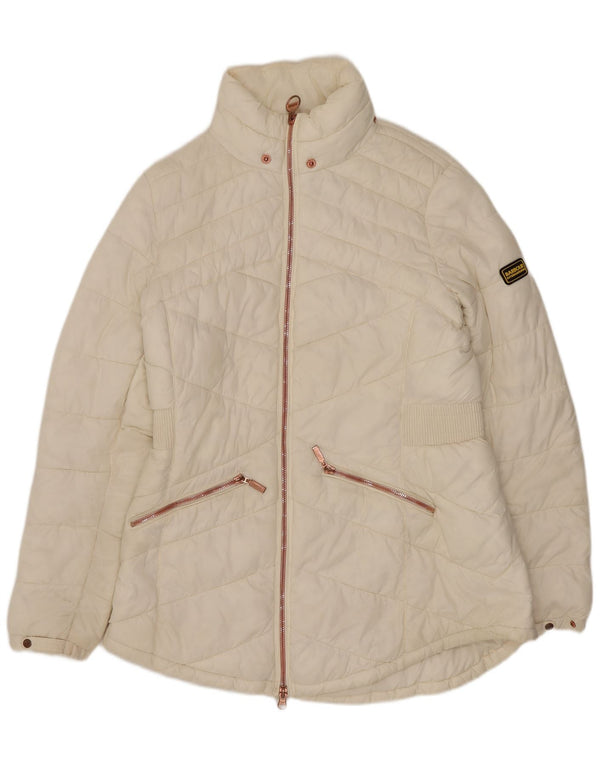 Barbour Abrigo acolchado para mujer Reino Unido 44 Grande Blanco Sintético